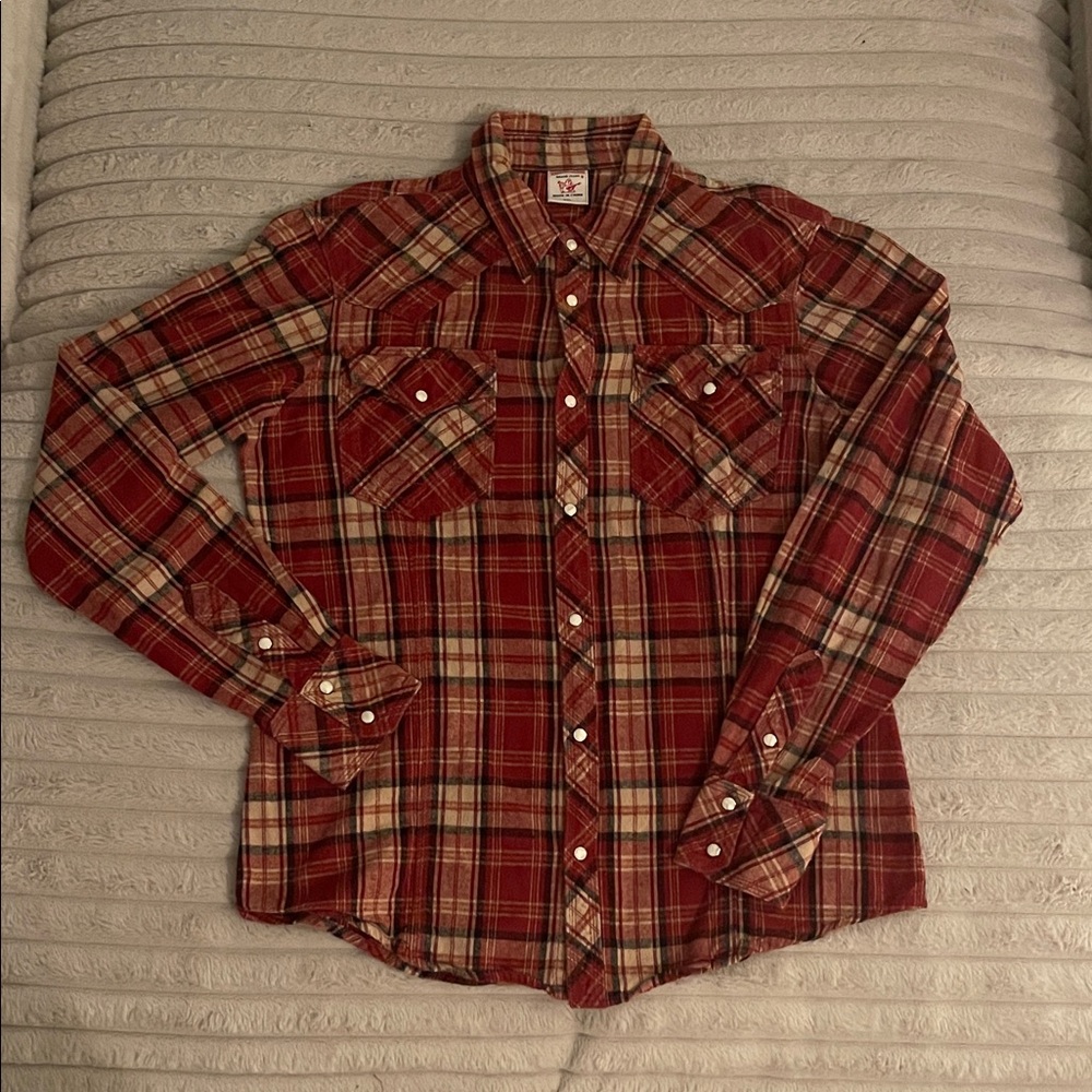 Red Plaid Men's Shirt True Religion